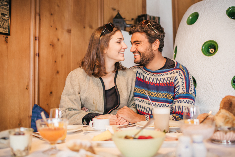 Couple having breakfast